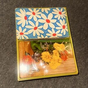 Hallmark Playing Cards Vintage Yellow Holder